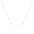 14K White Gold Saturn Bead Chain Necklace