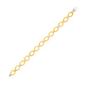 14k Two-Tone Gold Chain Bracelet with Textured Oval Links (6.35 mm)
