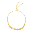 14K Yellow Gold Mariner Link Bolo Friendship Bracelet