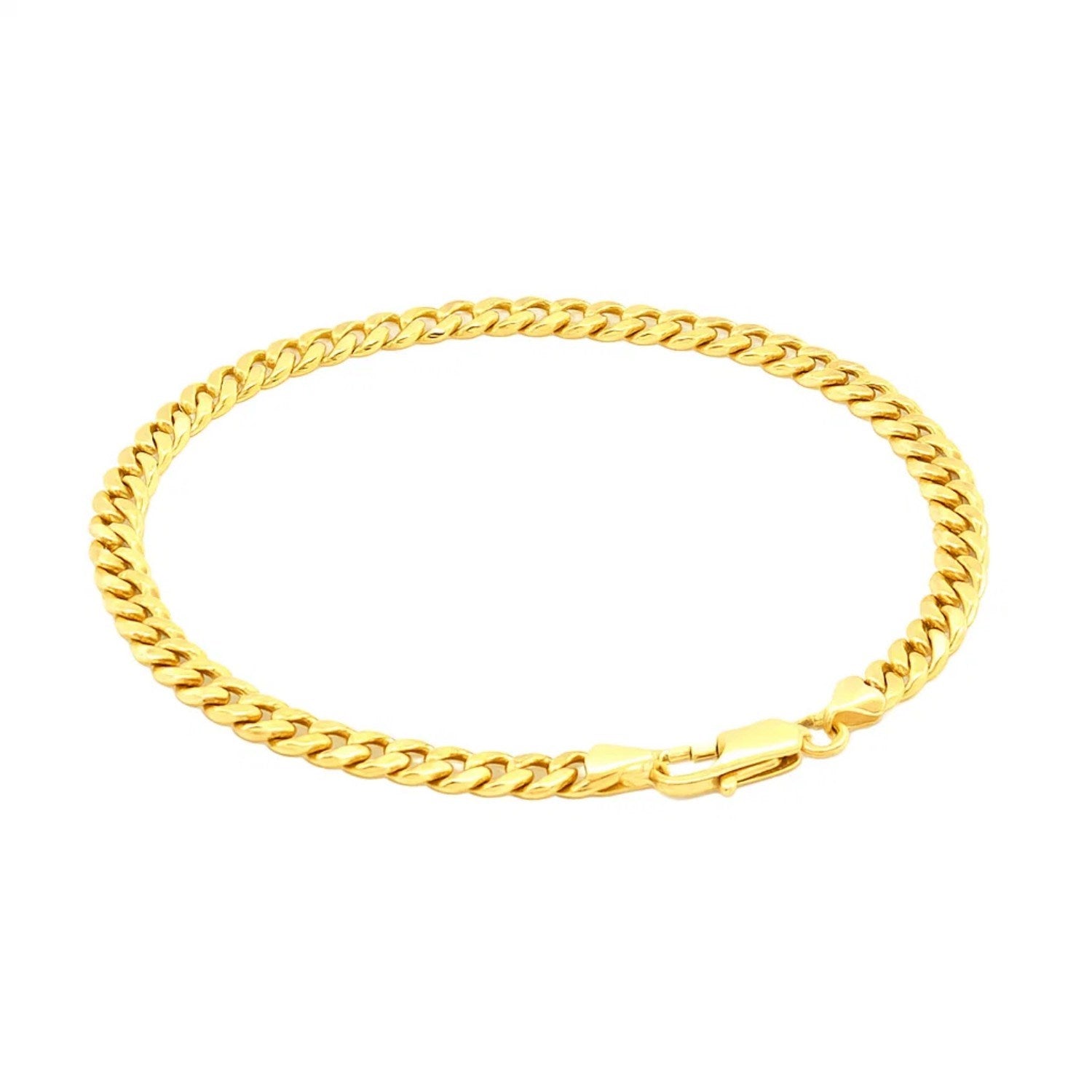 14k Yellow Gold Miami Cuban Semi Solid Bracelet (4.50 mm)