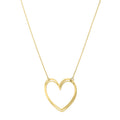 Large Open Heart Necklace in 14K Yellow Gold