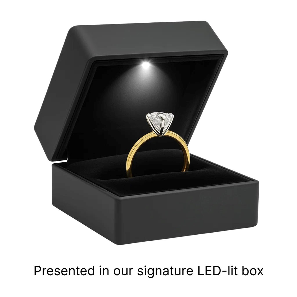 1 Carat Radiant Lab Grown IGI G/VS1 Diamond Solitaire Ring in 10K Yellow Gold
