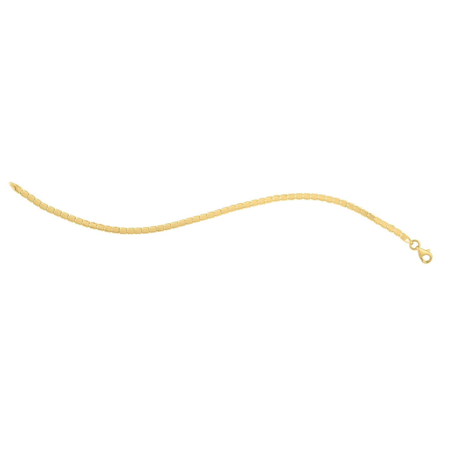 Mini Cube Bracelet in 14K Yellow Gold (2.60 mm)