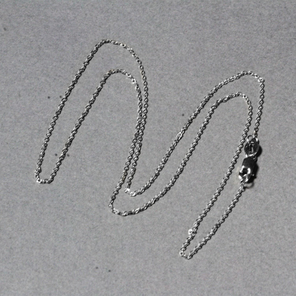 18k White Gold Diamond Cut Cable Link Chain (0.80 mm)