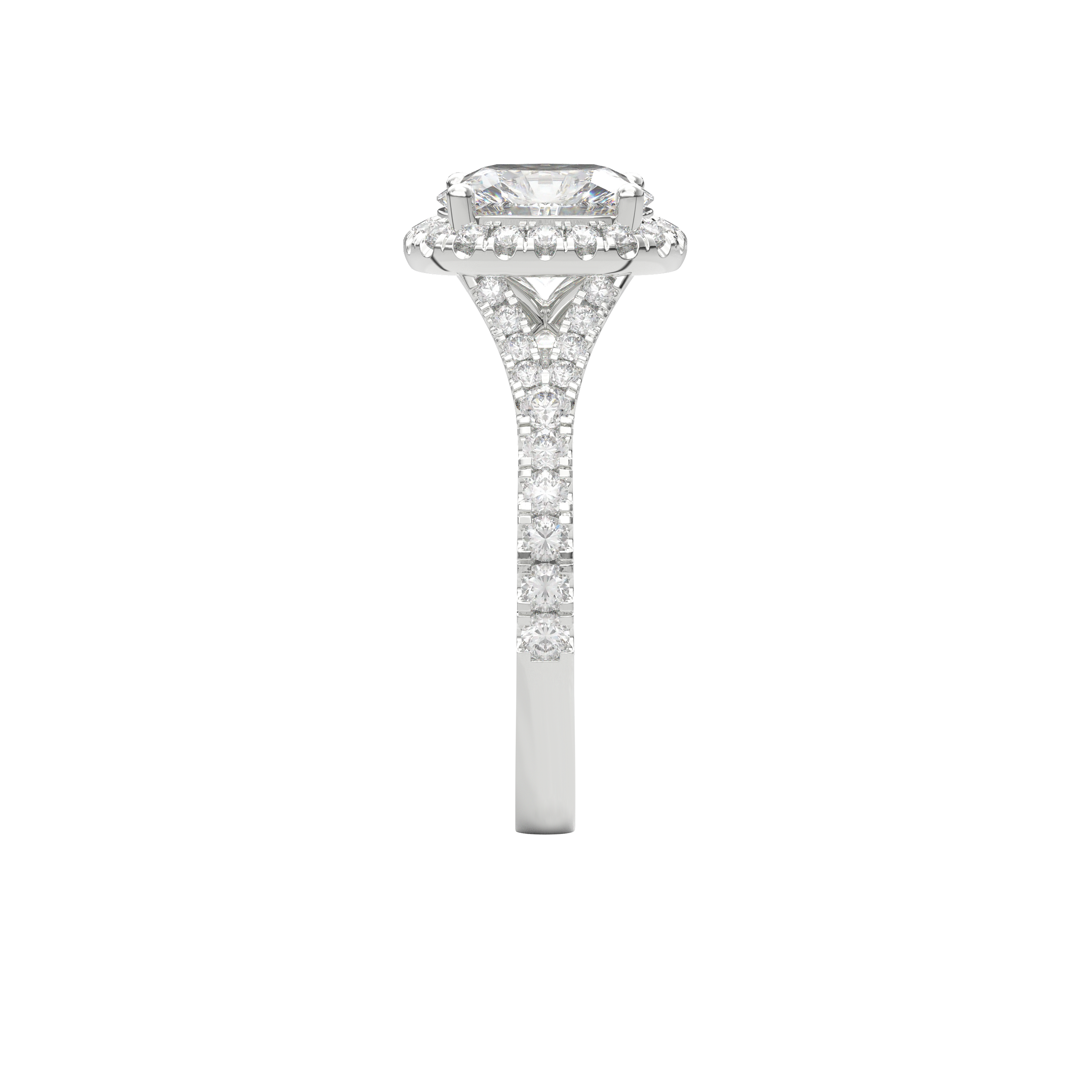 Elara Vintage Inspired Engagement Ring Cushion•White Gold