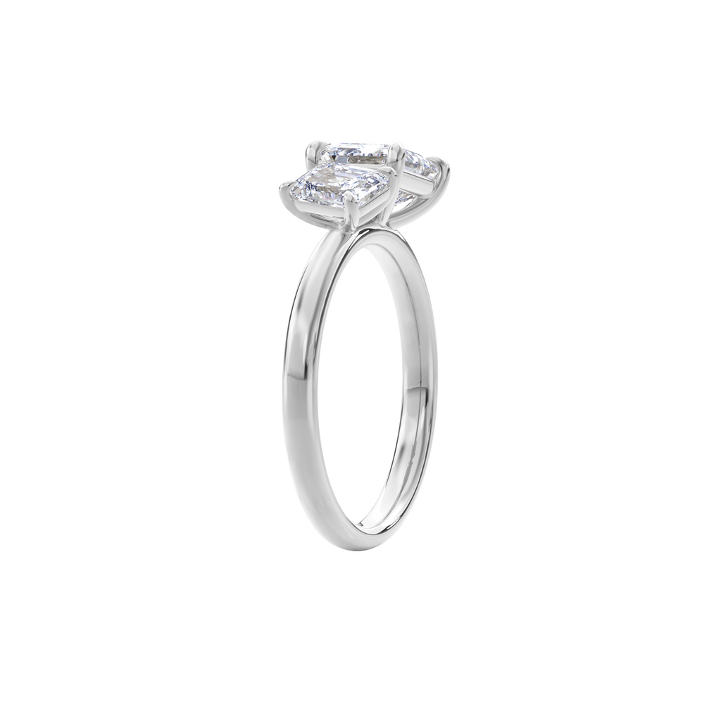 Callisto Two Stones Engagement Ring Emerald•White Gold