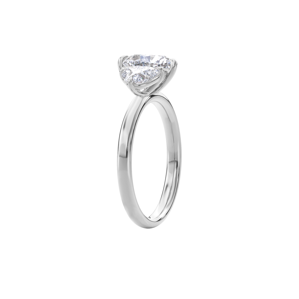 Callisto Two Stones Engagement Ring Heart•White Gold