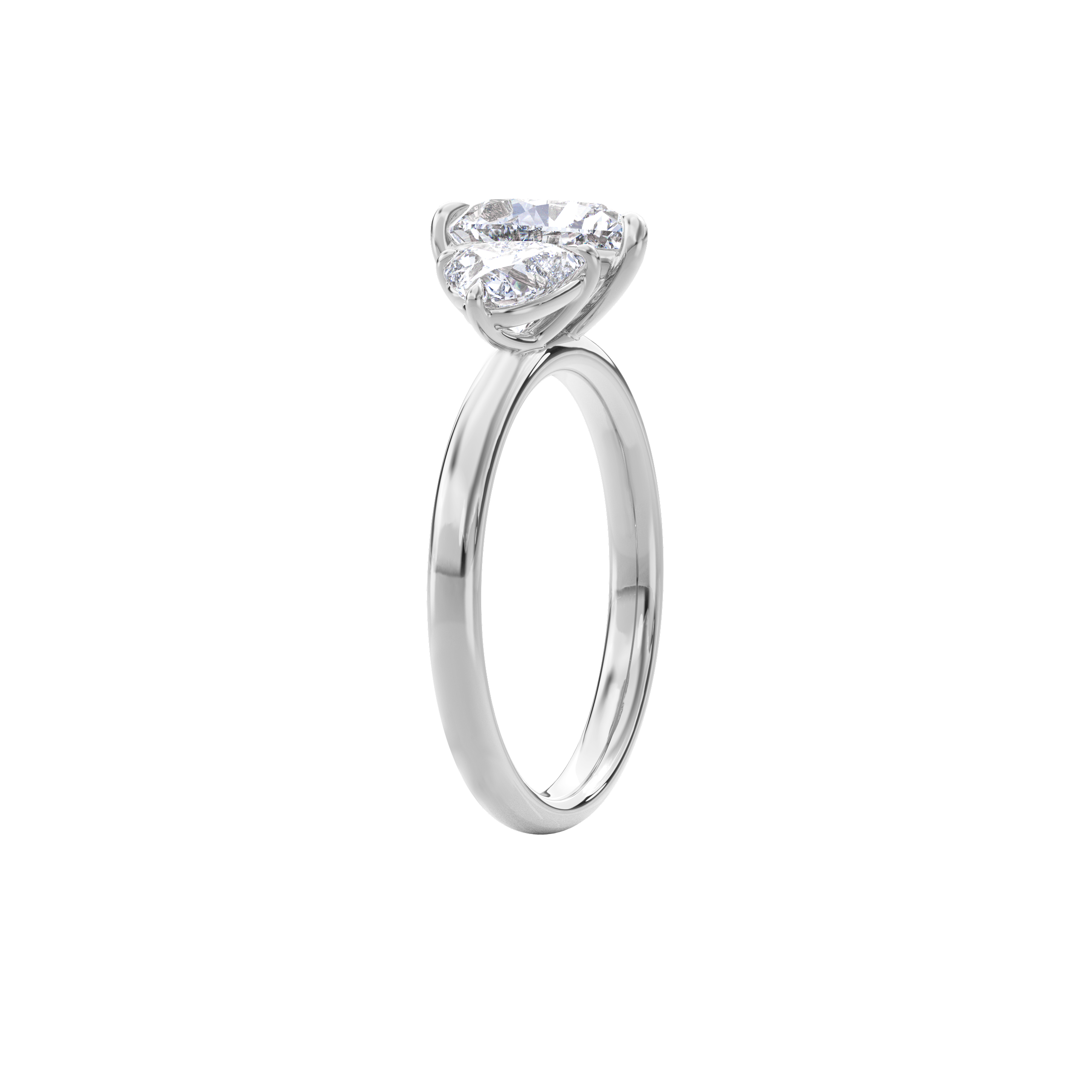 Callisto Two Stones Engagement Ring Heart•White Gold