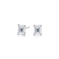 Dia Emerald LGD Classic Stud Earring in 14K White Gold (Single Earring)