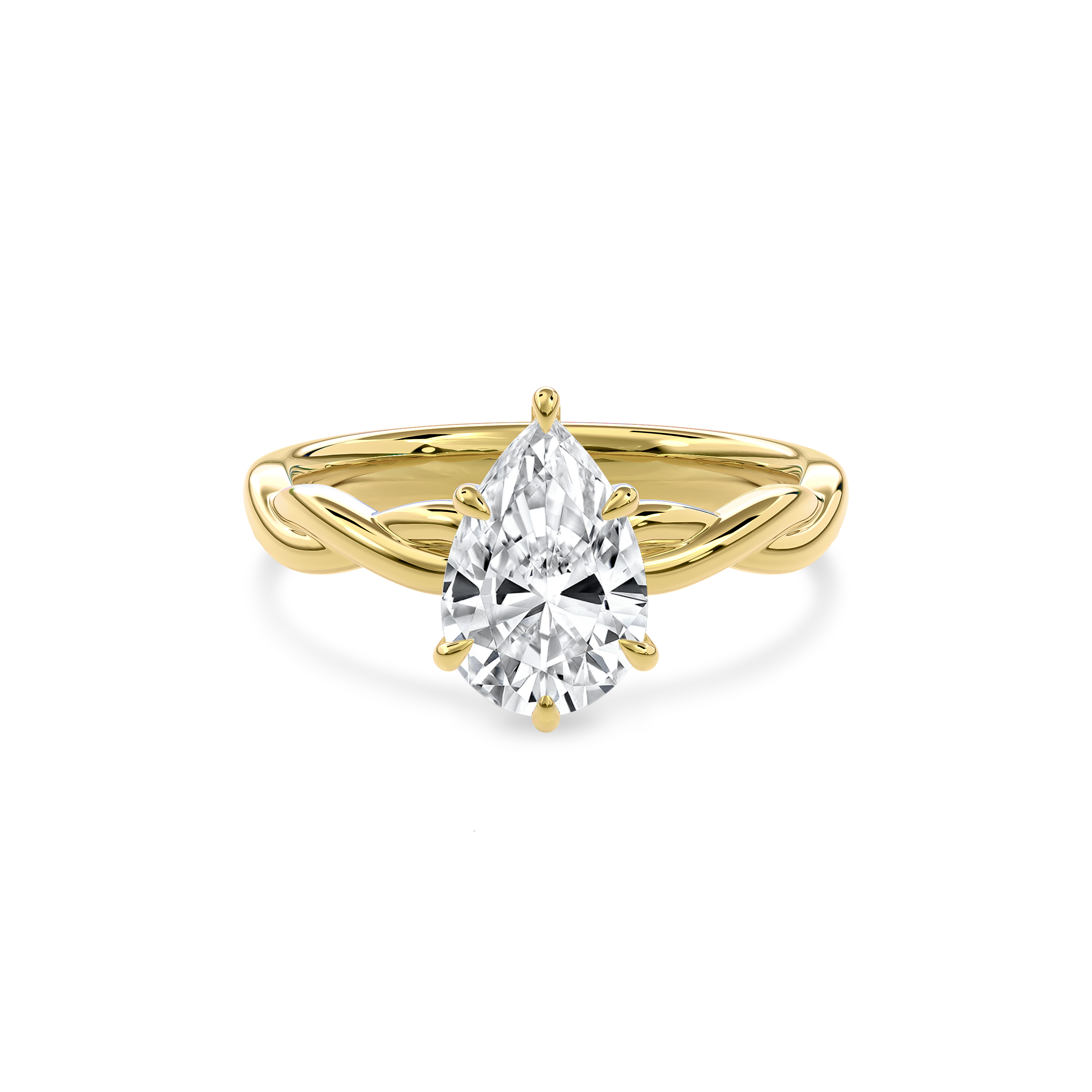 Rhea Twisted Engagement Ring Pear•Yellow Gold