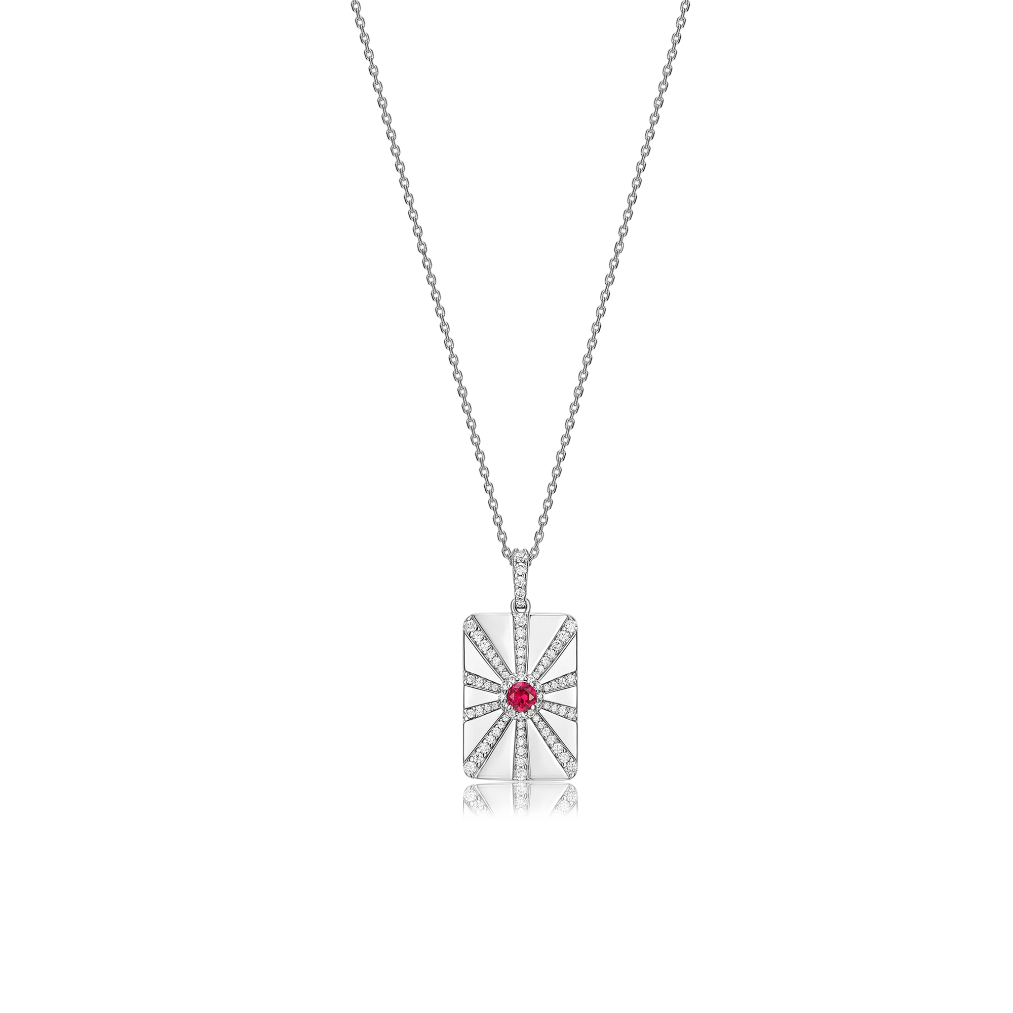 Rhodium Plated Modern Ray Locket SN013