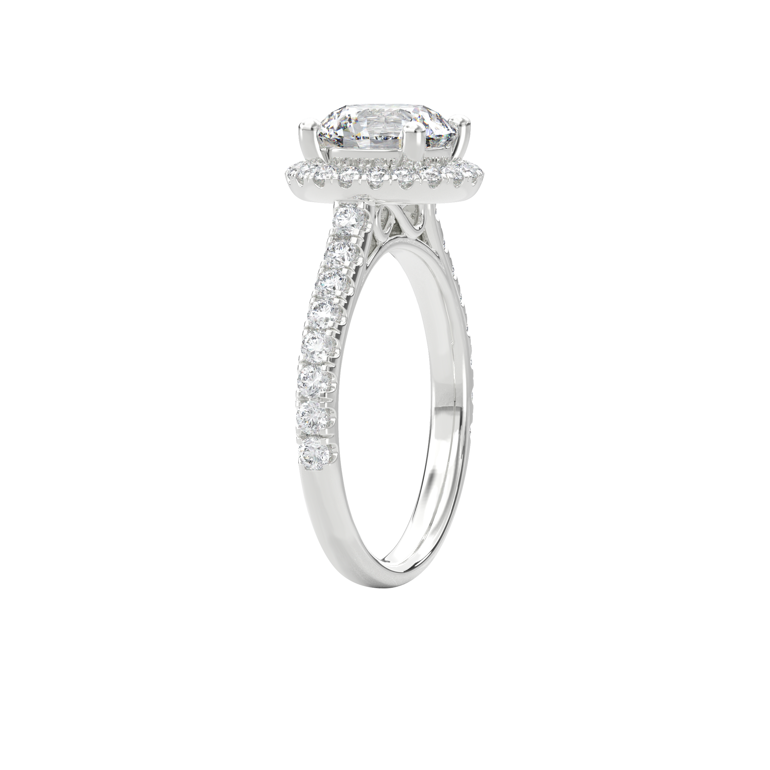 Elara Infinity Engagement Ring Round•White Gold
