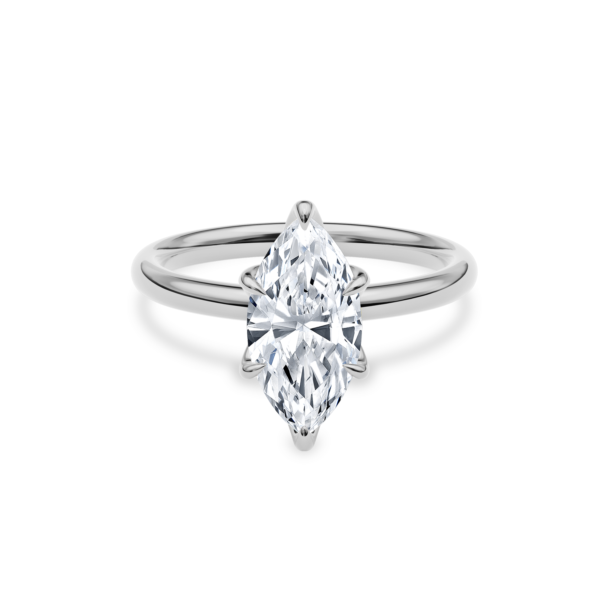 Dia Solitaire Engagement Ring Marquise•White Gold