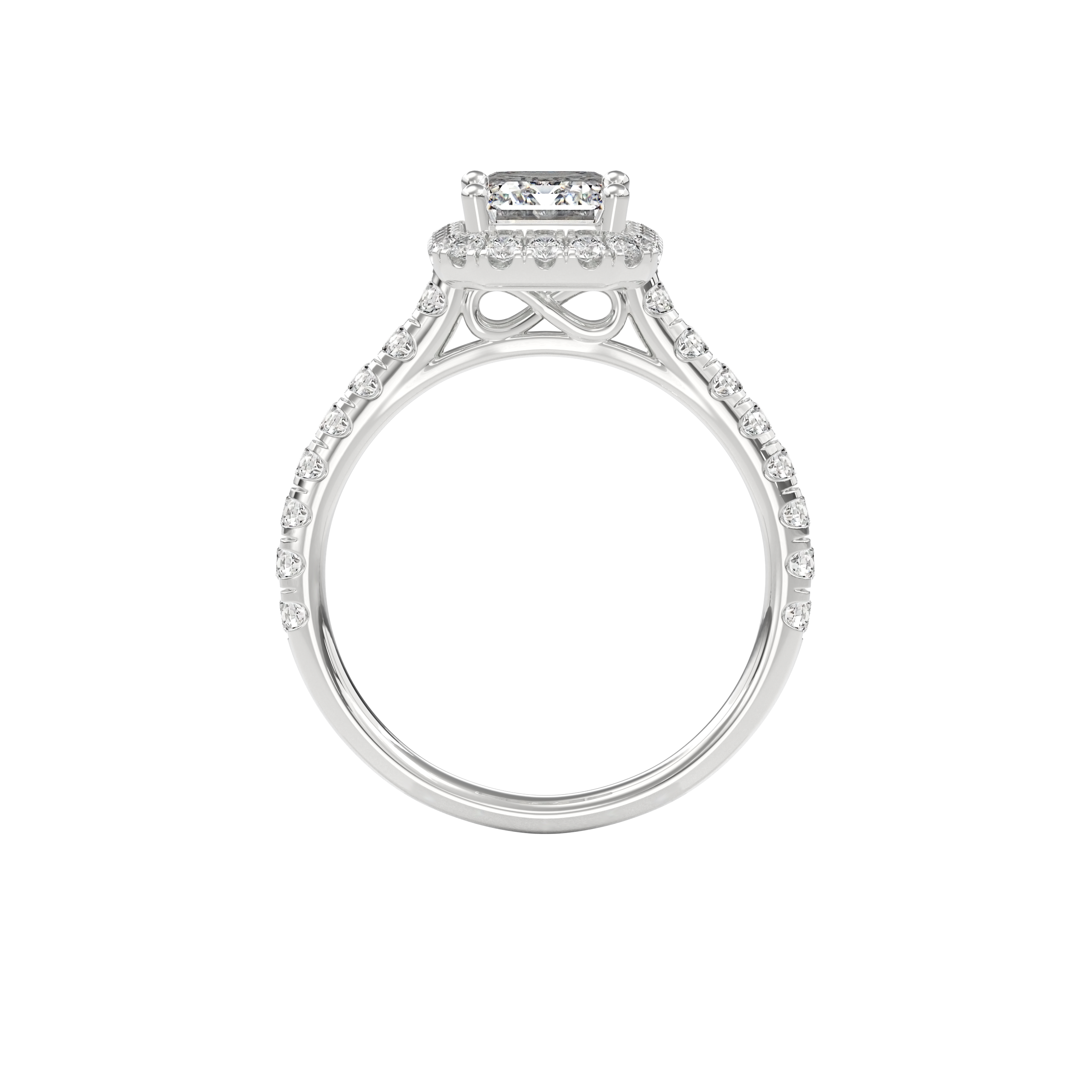 Elara Infinity Engagement Ring Emerald•White Gold