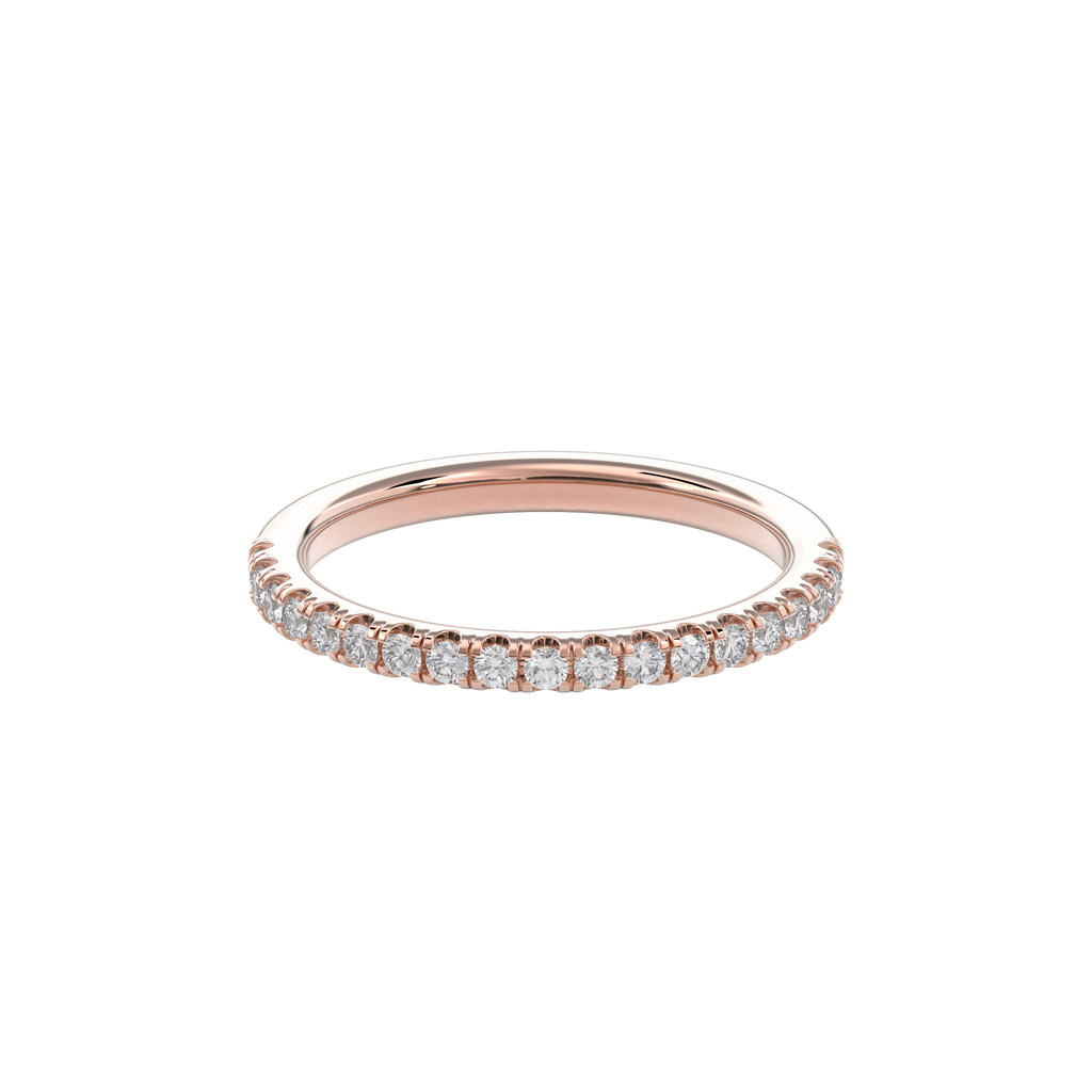 Wedding Bands Half Pave Band 1.8mm•Rose Gold