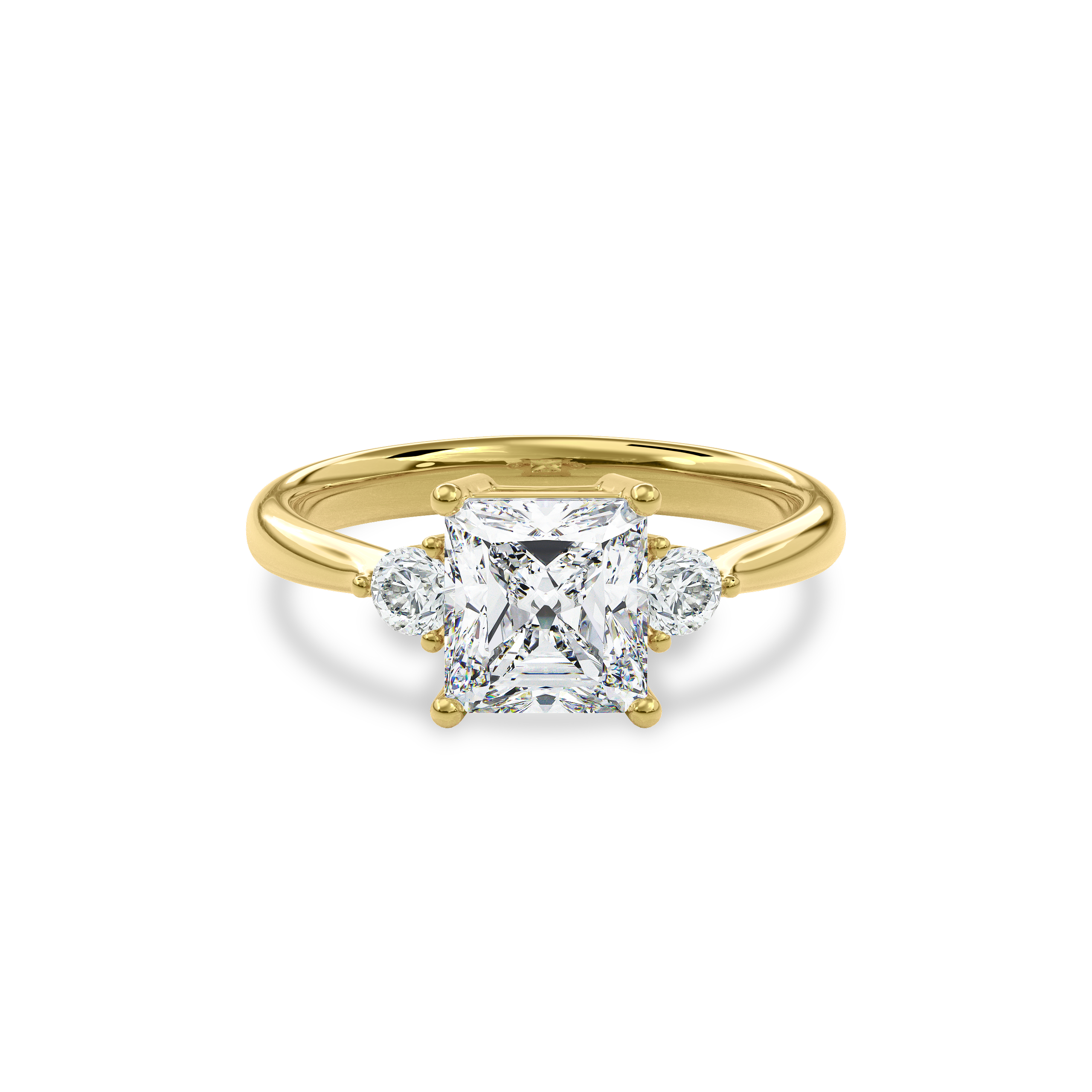 Daphnis Three Stones Engagement Ring Radiant•Yellow Gold