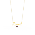 18k Gold Plated Heart Birthstone Name Necklace SN001G