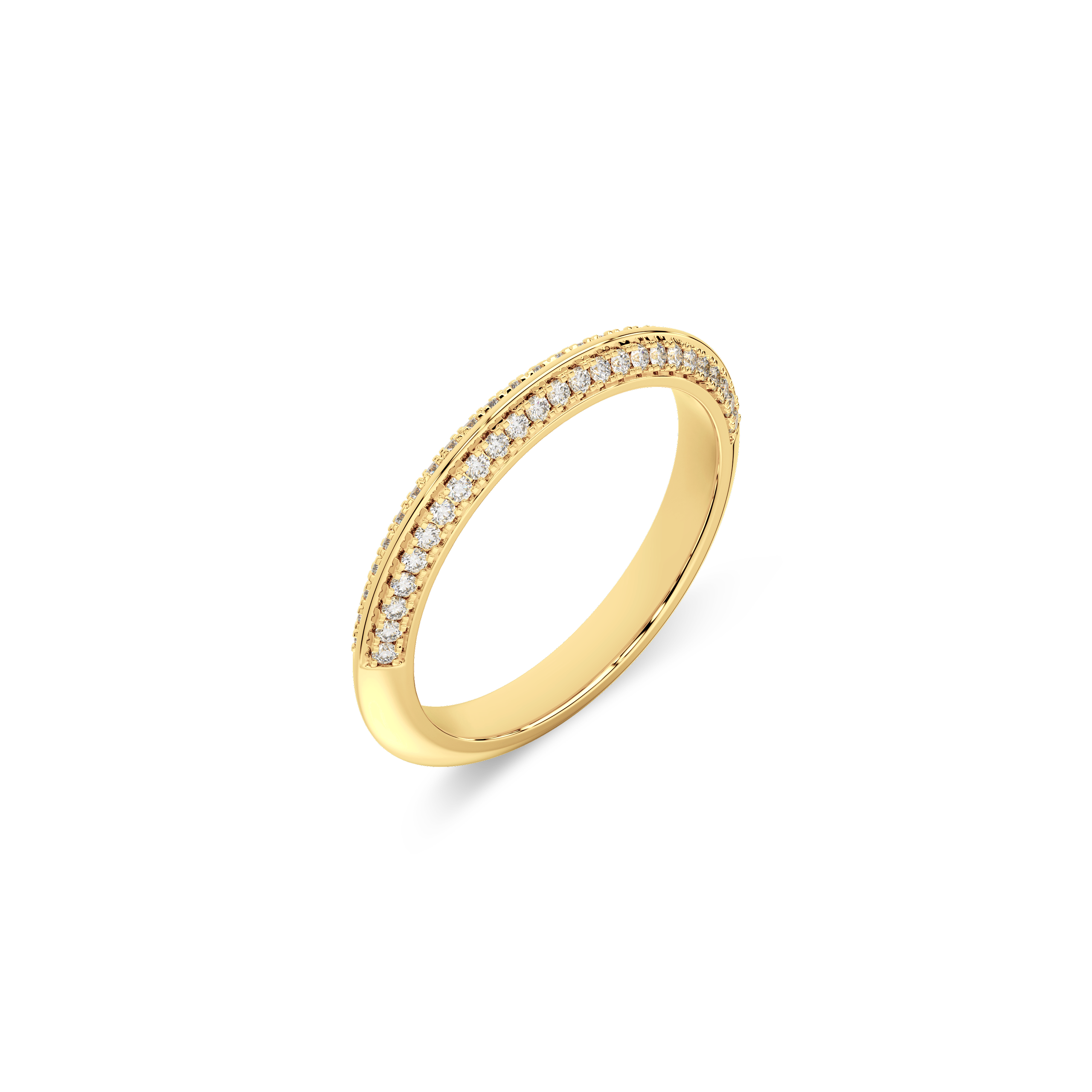 14K Gold Classic Stone-set  Wedding Band