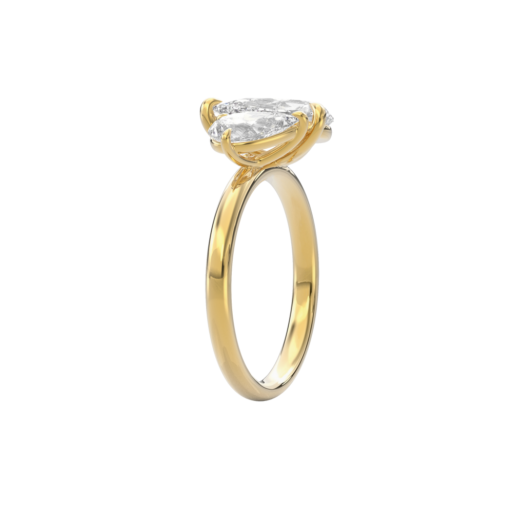 Callisto Two Stones Engagement Ring Pear•Yellow Gold