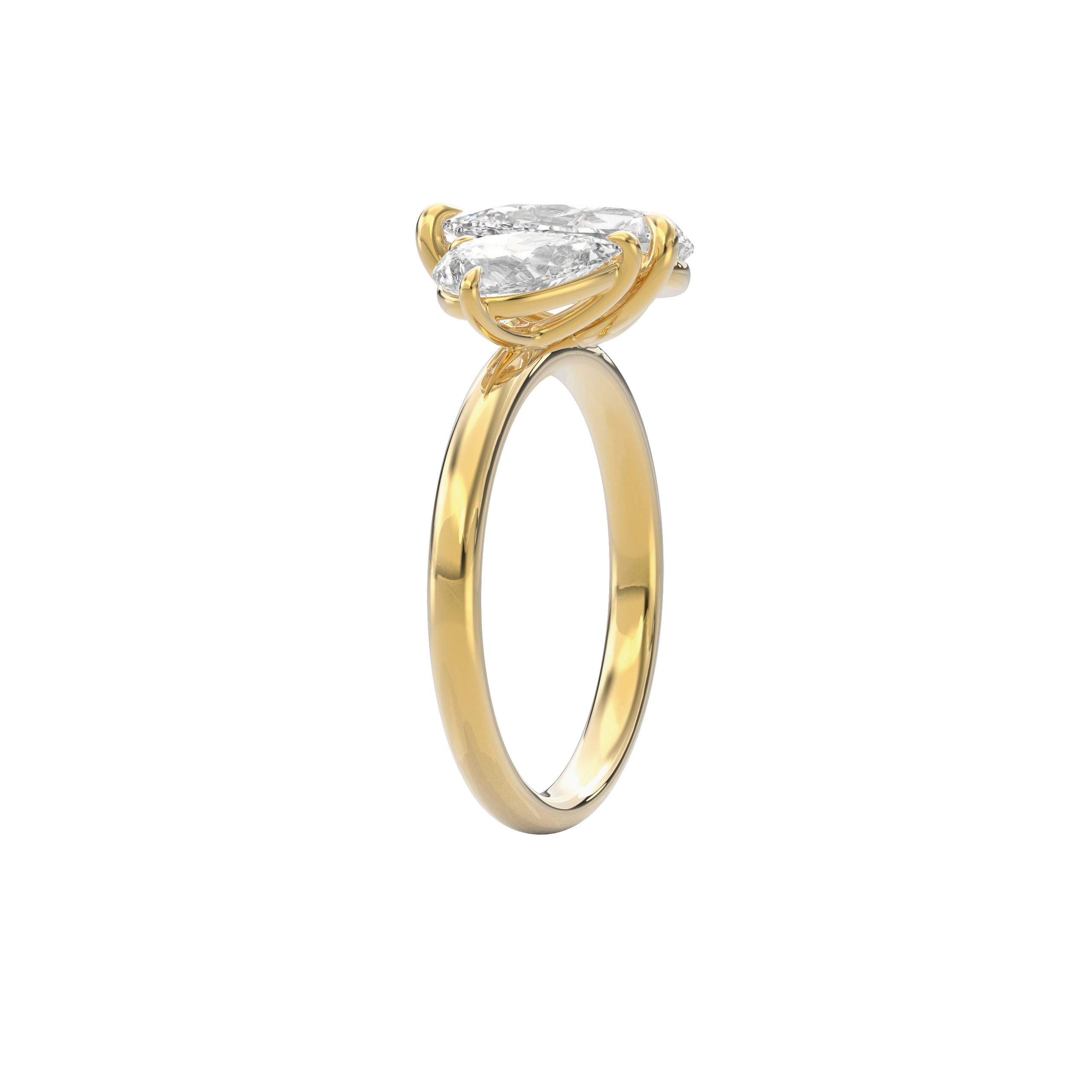 Callisto Two Stones Engagement Ring Pear•Yellow Gold