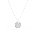 Rhodium Plated Personal Story Medallion Necklace – Lucky Symbol & Engravable（Pleated）AW24N007B