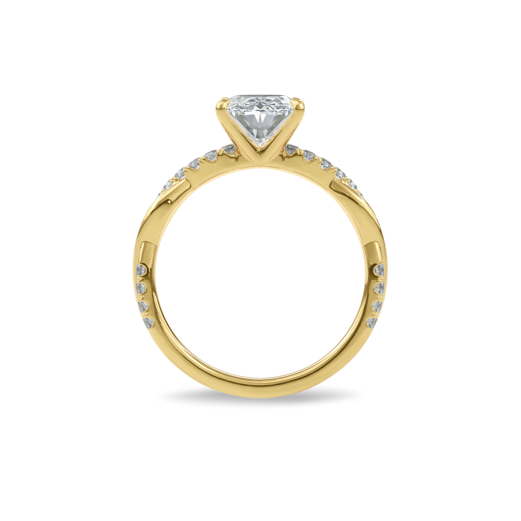 Rhea Twisted Pave Engagement Ring Oval•Yellow Gold