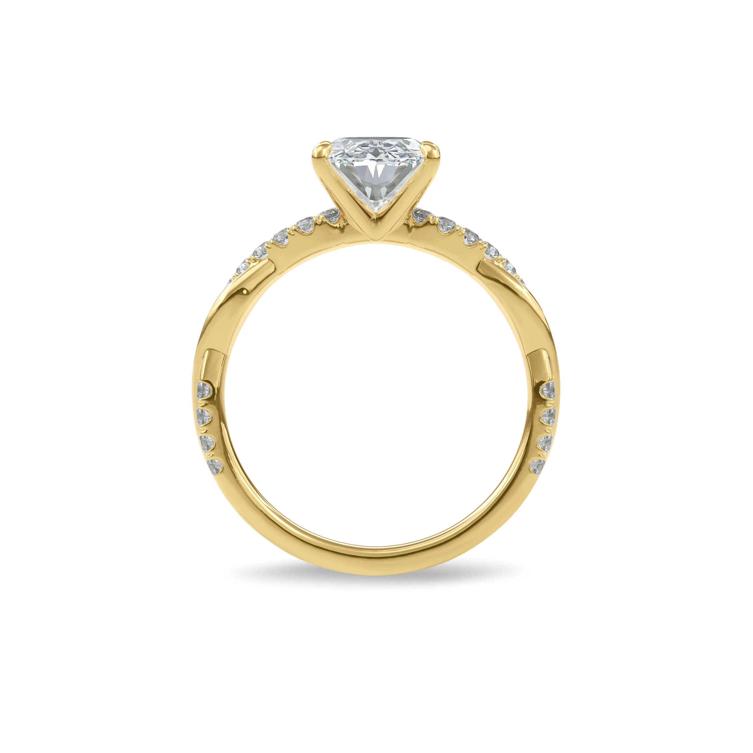 Rhea Twisted Pave Engagement Ring Oval•Yellow Gold