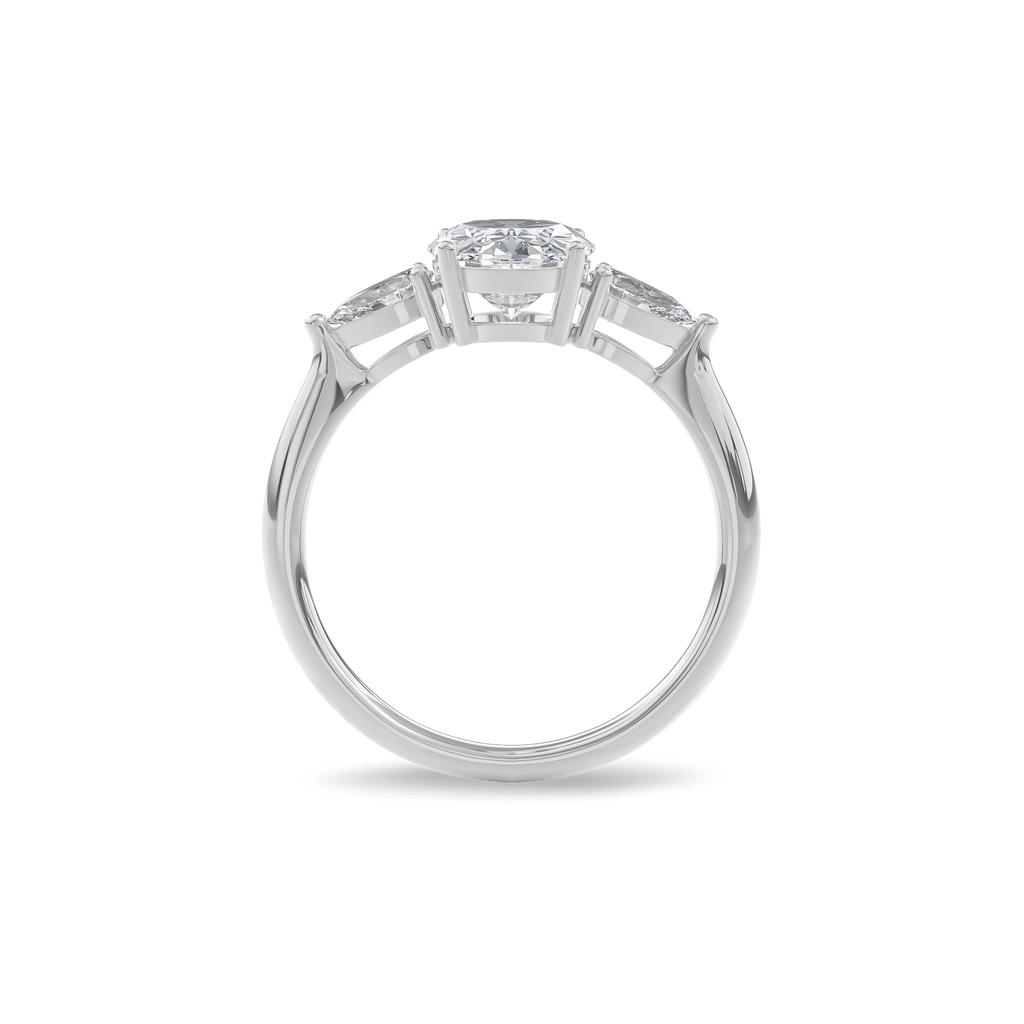 Daphnis Three Stones Engagement Ring Oval•White Gold