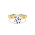 Elara Hidden Halo Salitaire Engagement Ring Oval•Yellow Gold