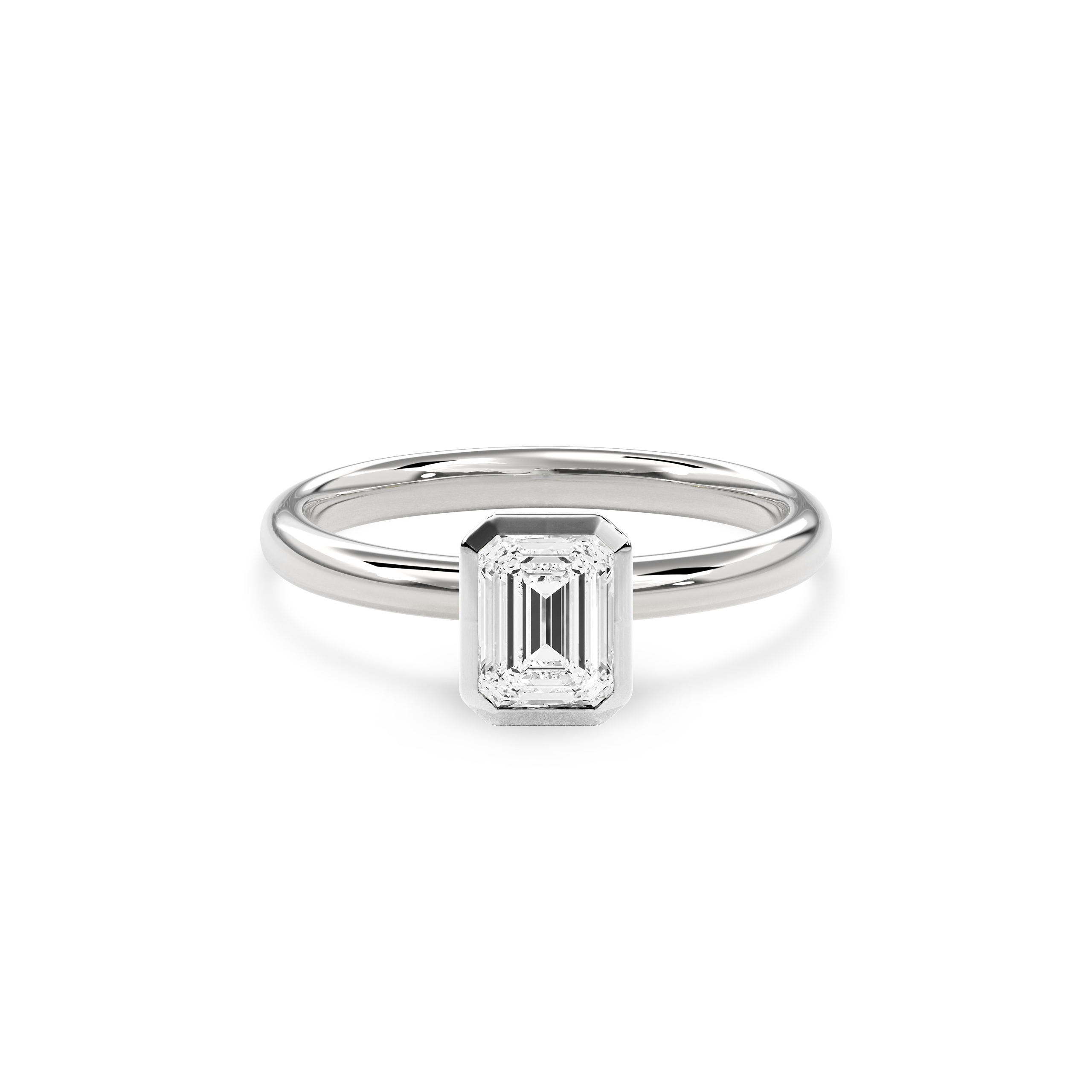 Bezel Ring Emerald•White Gold