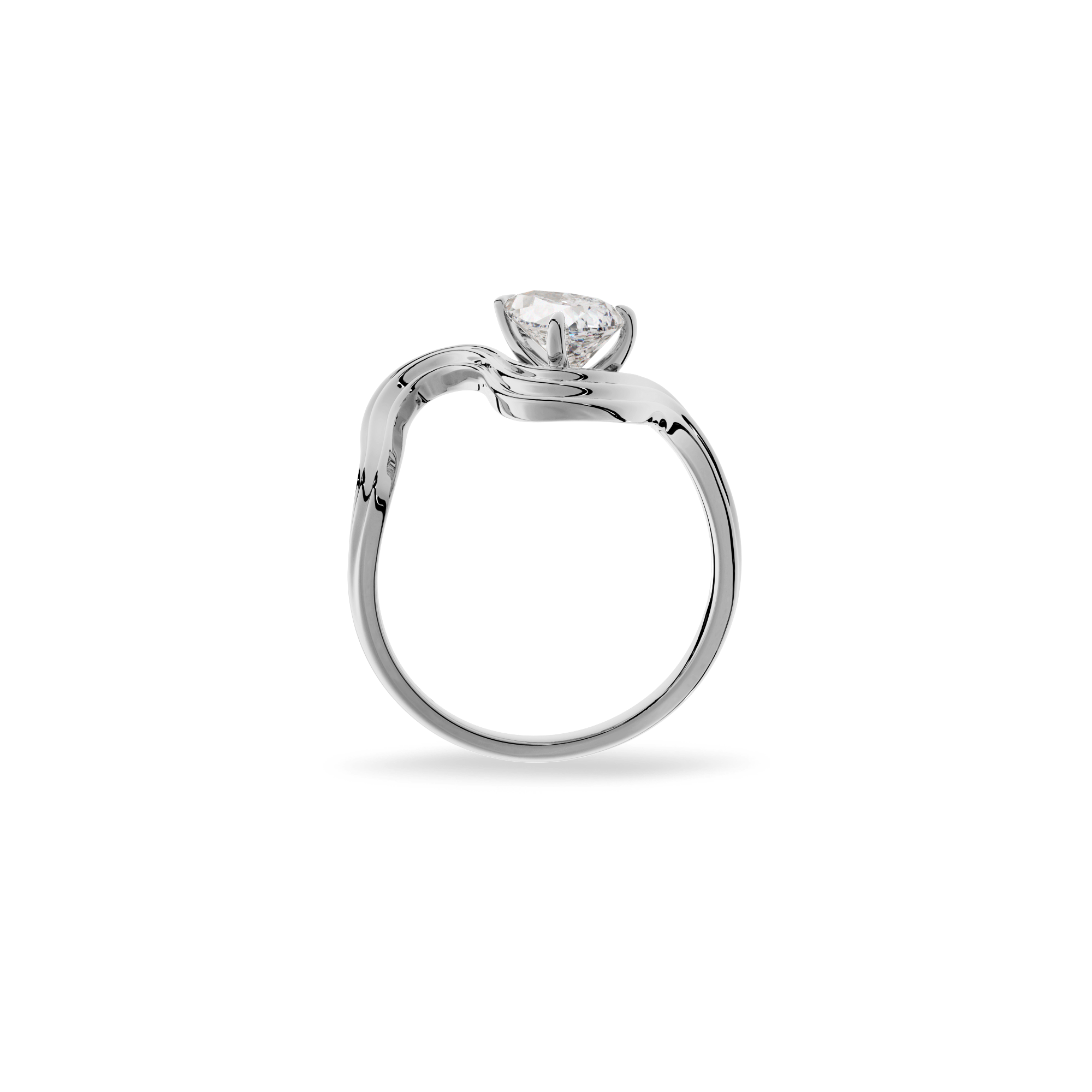 Pearl  Vela Curve Ringi in White Gold