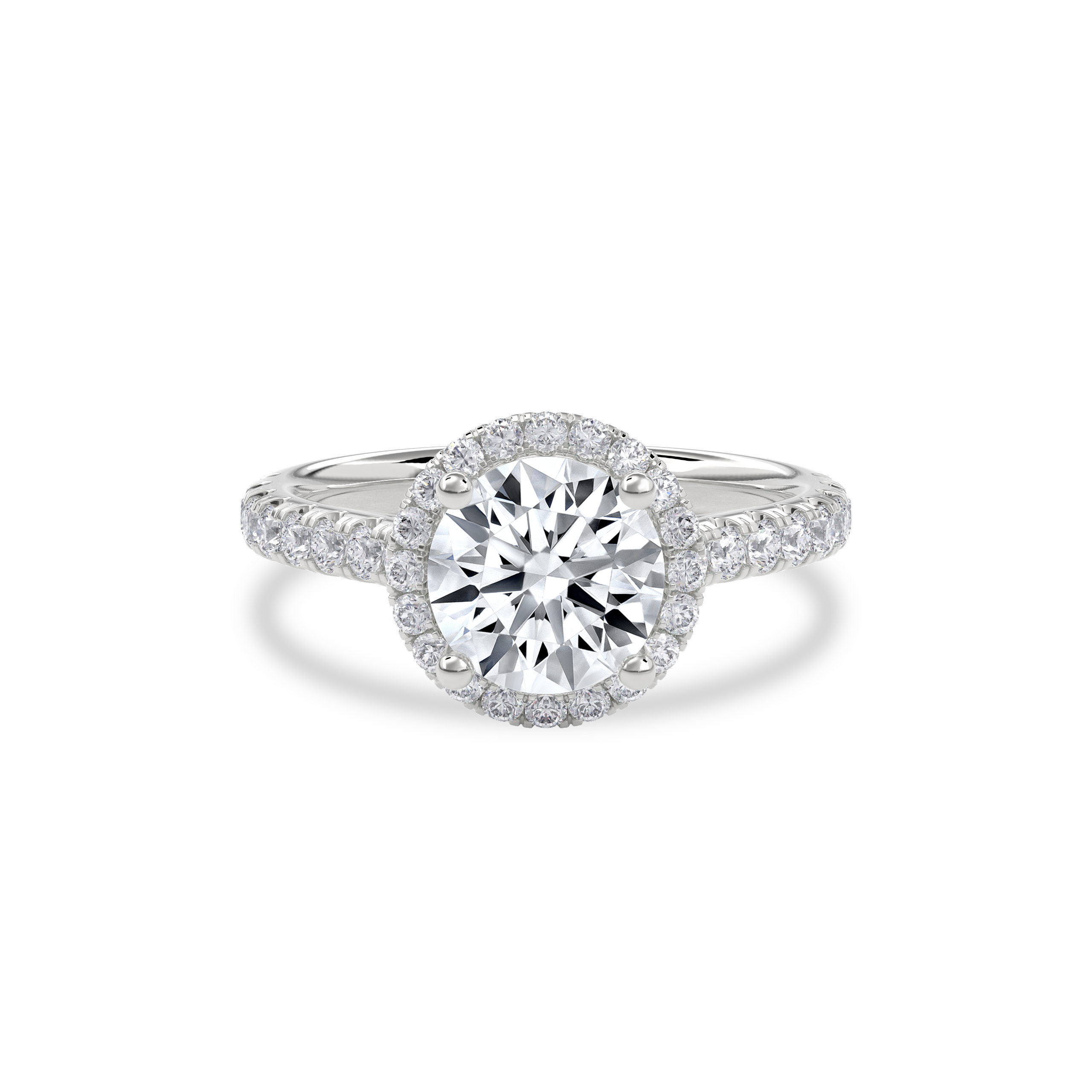 Elara Infinity Engagement Ring Round•White Gold
