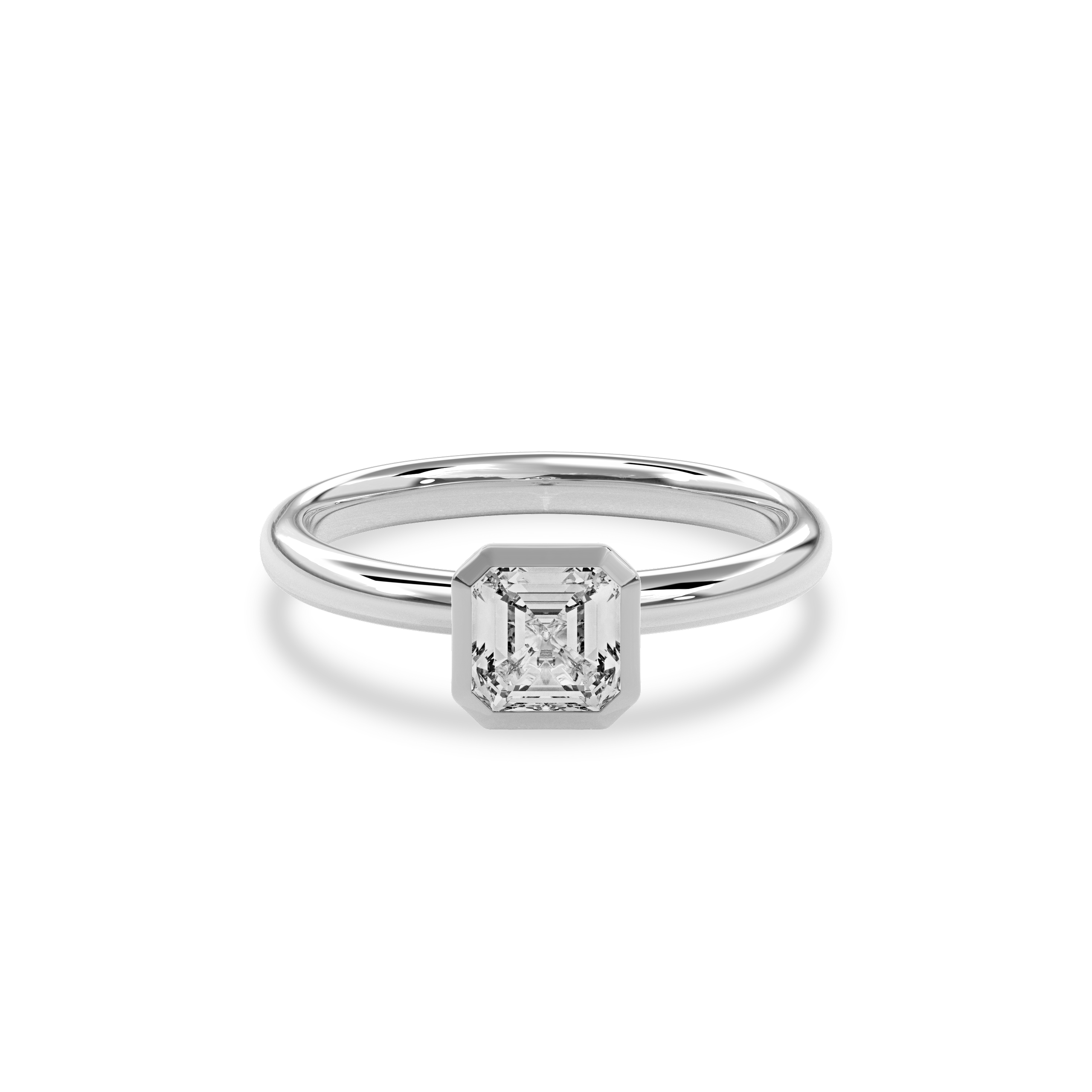 Bezel Ring Asscher•White Gold