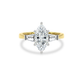 Daphnis Three Stones Engagement Ring Marquise•Yellow Gold