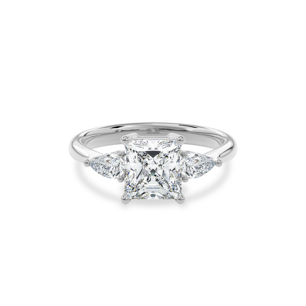 Daphnis Three Stones Engagement Ring Radiant•White Gold