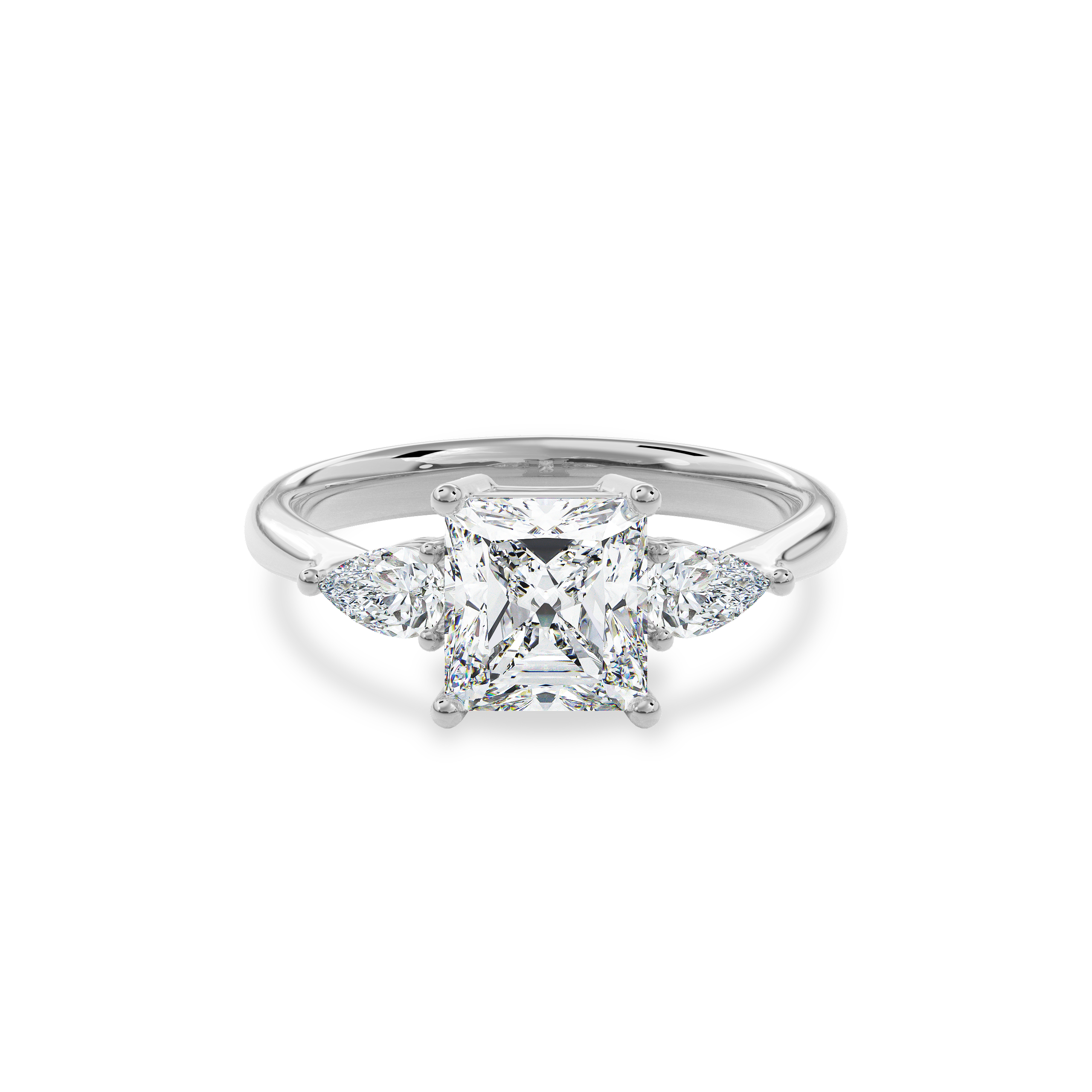 Daphnis Three Stones Engagement Ring Radiant•White Gold