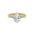 Rhea Twisted Pave Engagement Ring Pear•Yellow Gold