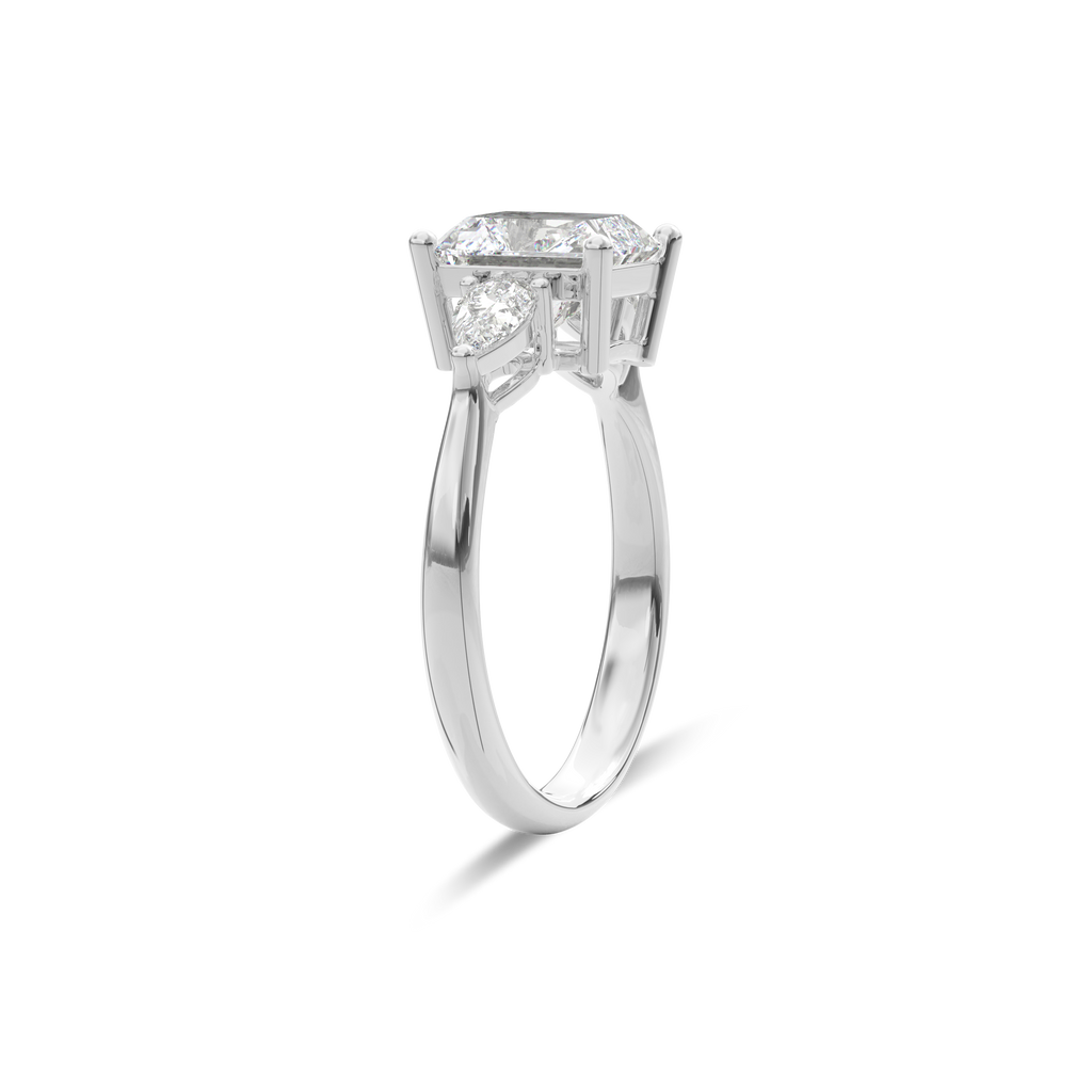 Daphnis Three Stones Engagement Ring Radiant•White Gold