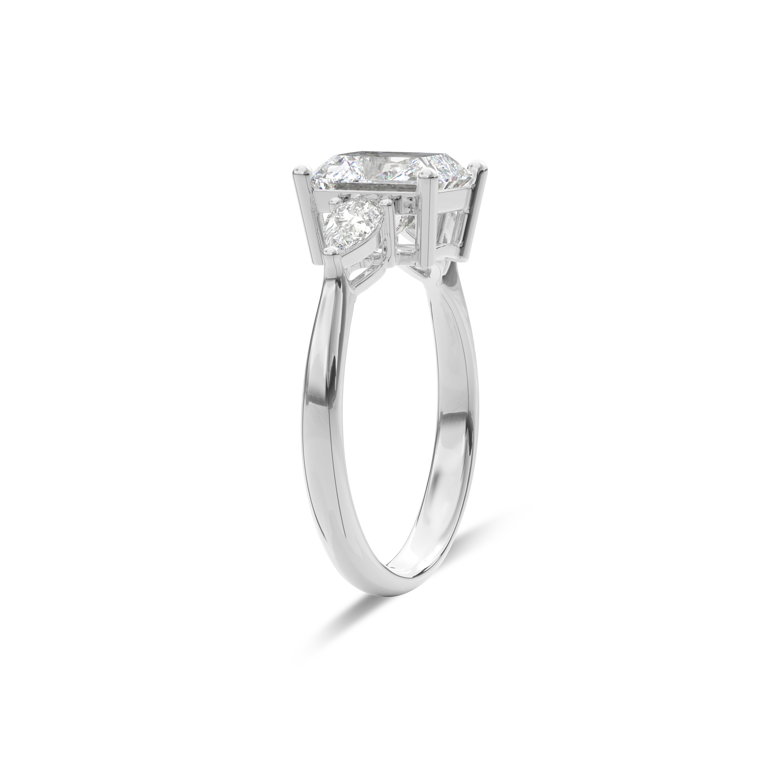 Daphnis Three Stones Engagement Ring Radiant•White Gold