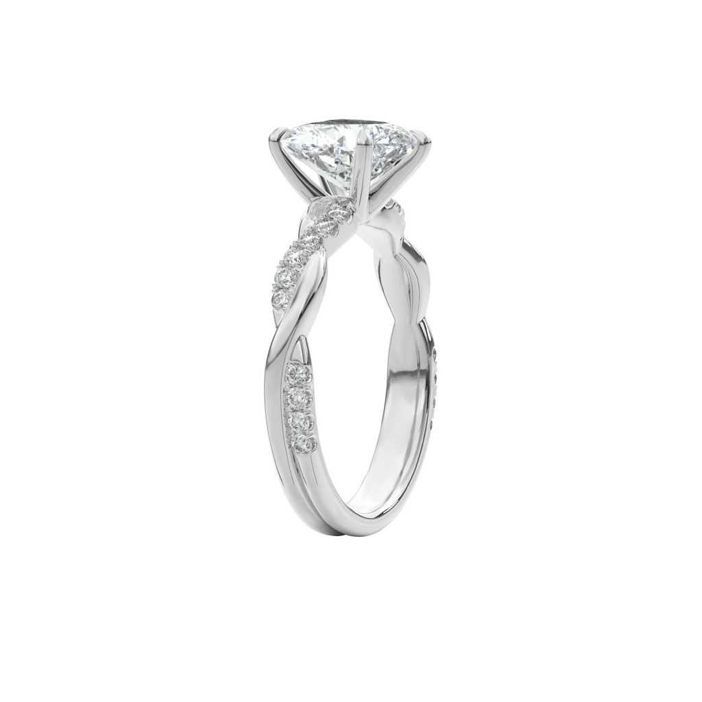 Rhea Twisted Pave Engagement Ring Pear•White Gold