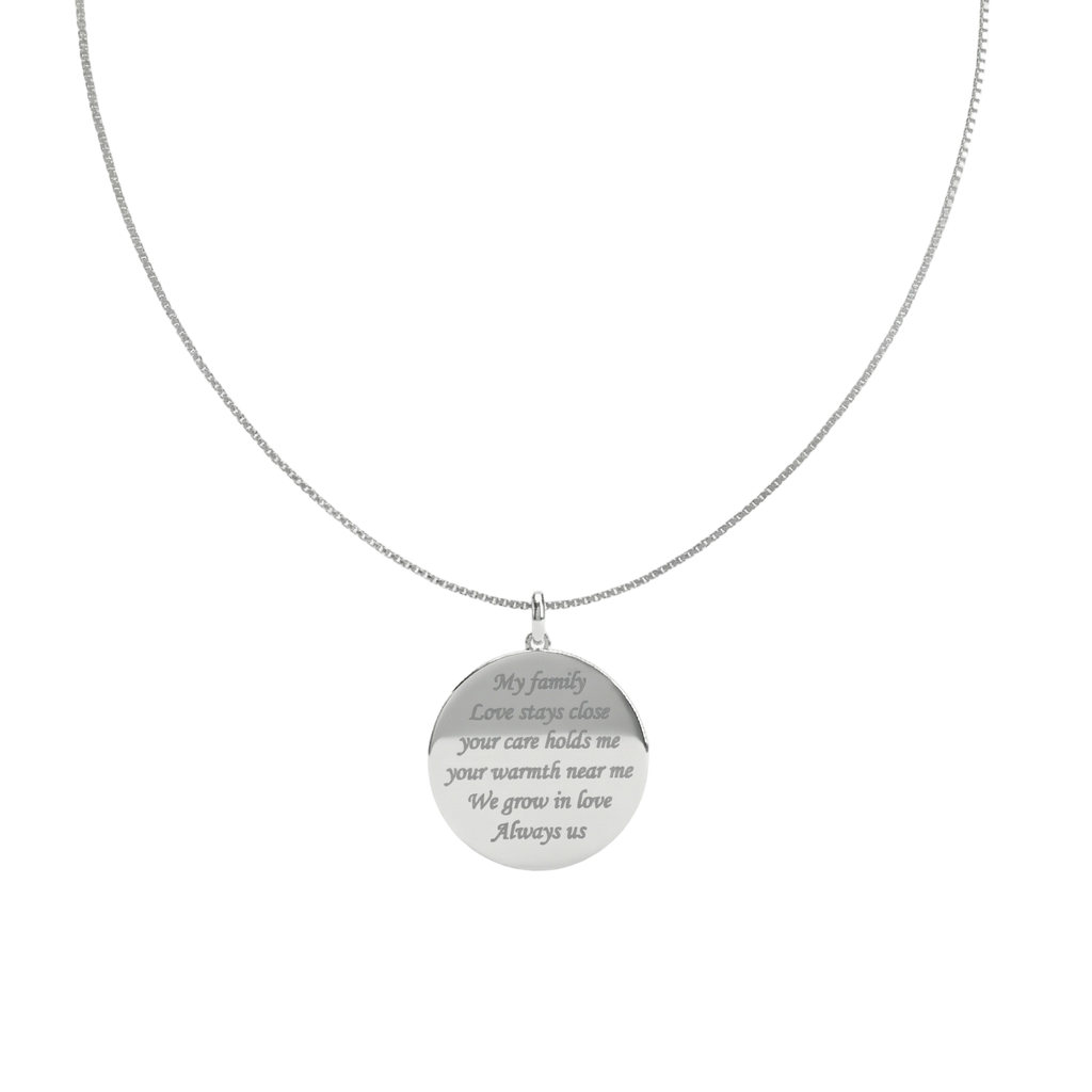 Rhodium Plated Round CircaCarve Necklace for Both Men and Women