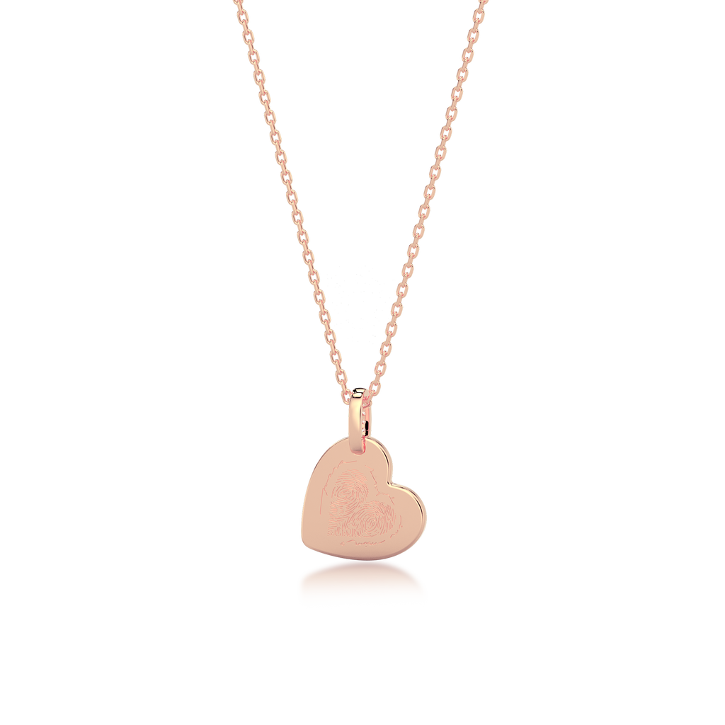18K Rose Gold Plated Heart Engravable Pendant SP003