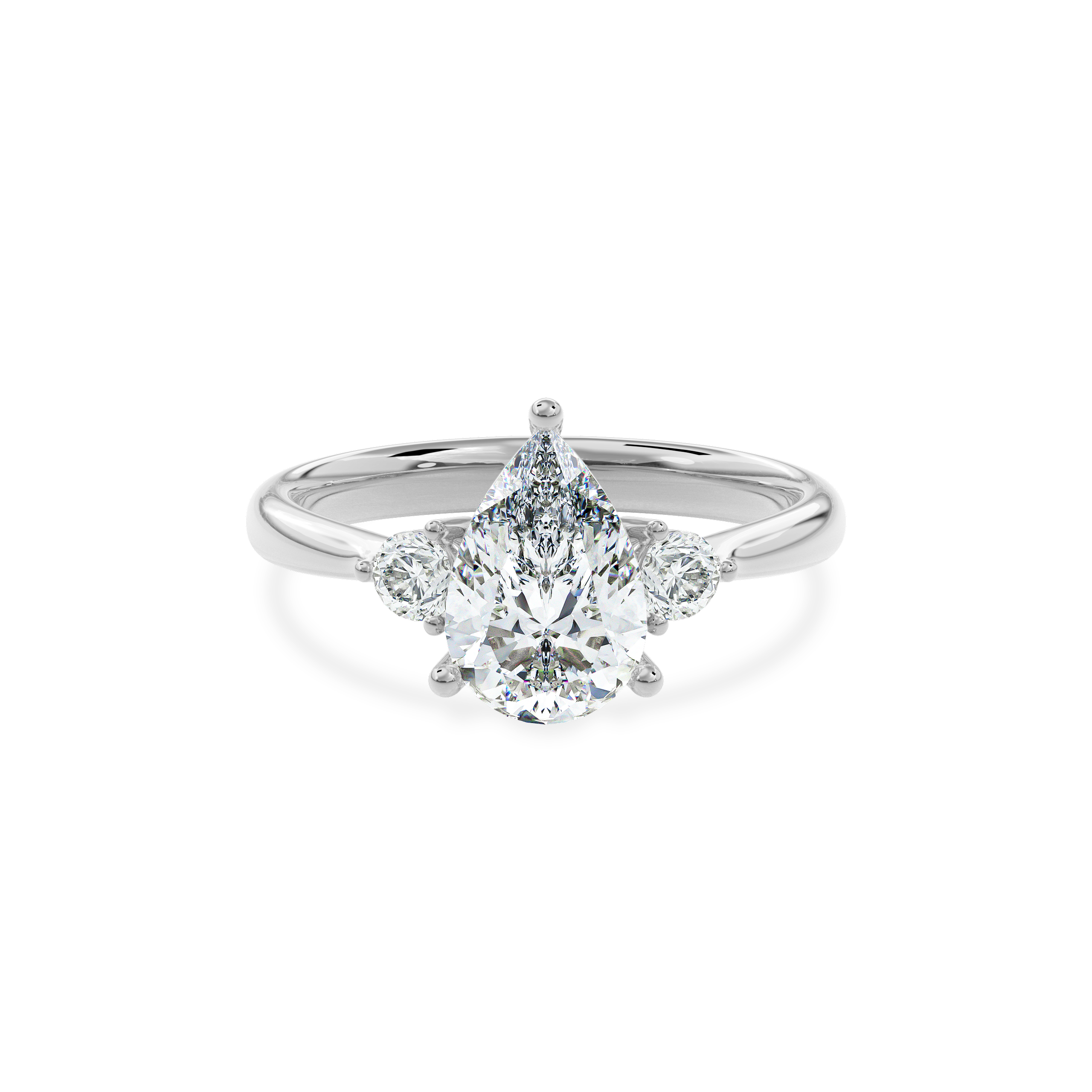 Daphnis Three Stones Engagement Ring Pear•White Gold