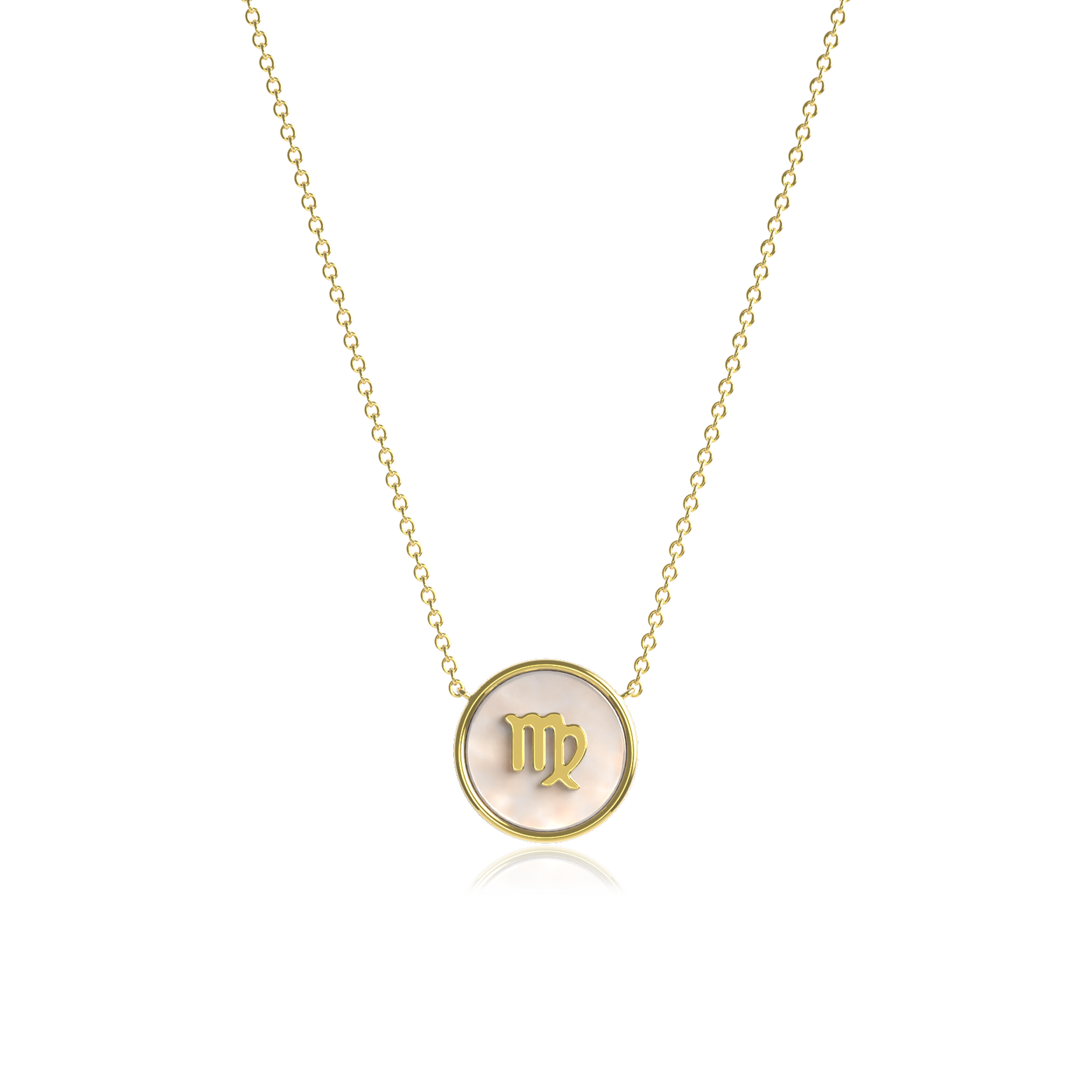 18k Gold Plated Silver Pearl Zodiac Necklace SS25N002G