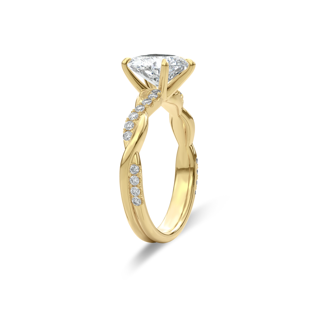 Rhea Twisted Pave Engagement Ring Pear•Yellow Gold
