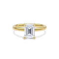 Dia Solitaire Engagement Ring Emerald•Yellow Gold