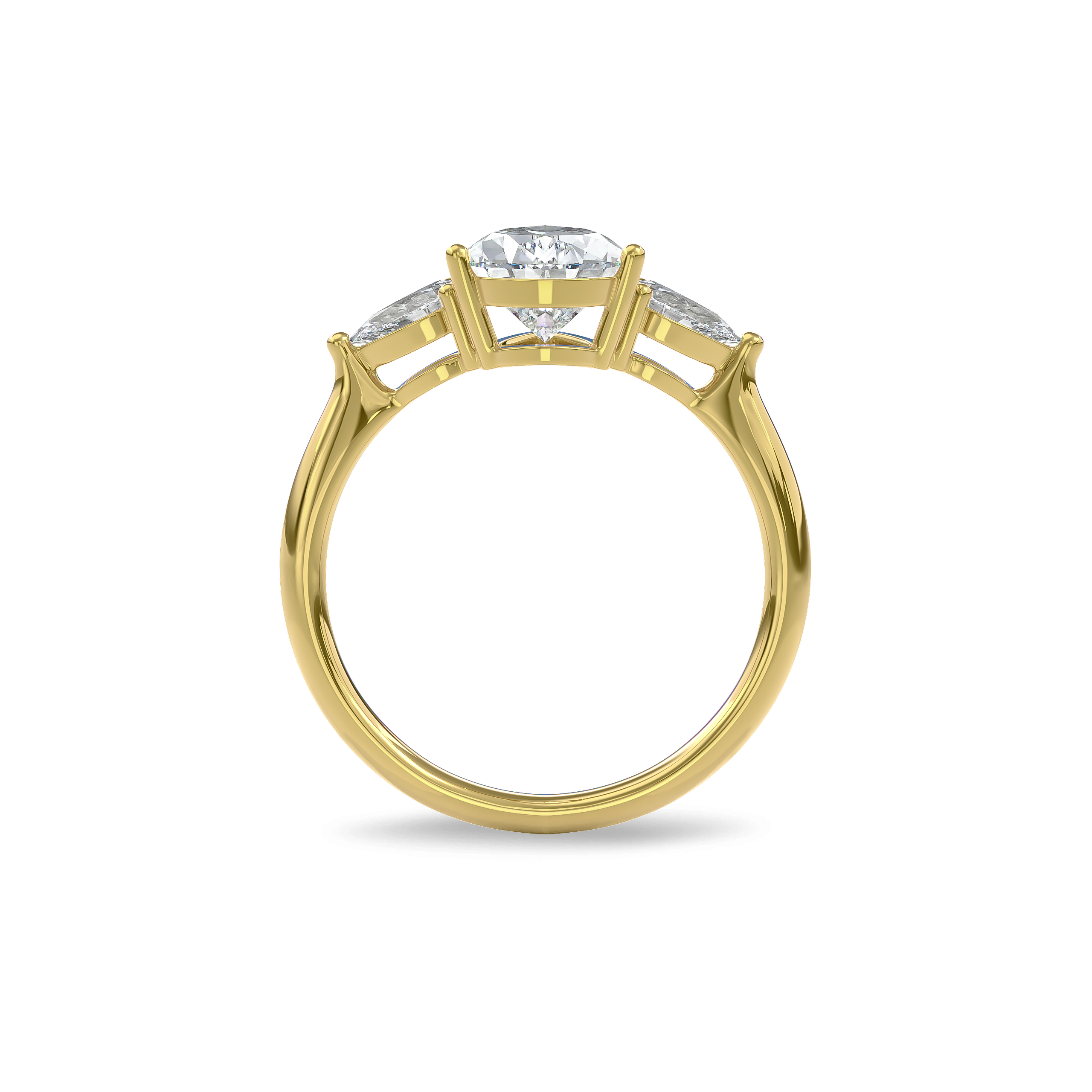 Daphnis Three Stones Engagement Ring Pear•Yellow Gold