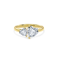 Callisto Two Stones Engagement Ring Heart•Yellow Gold