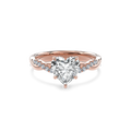 Rhea Twisted Pave Engagement Ring Heart•Rose Gold