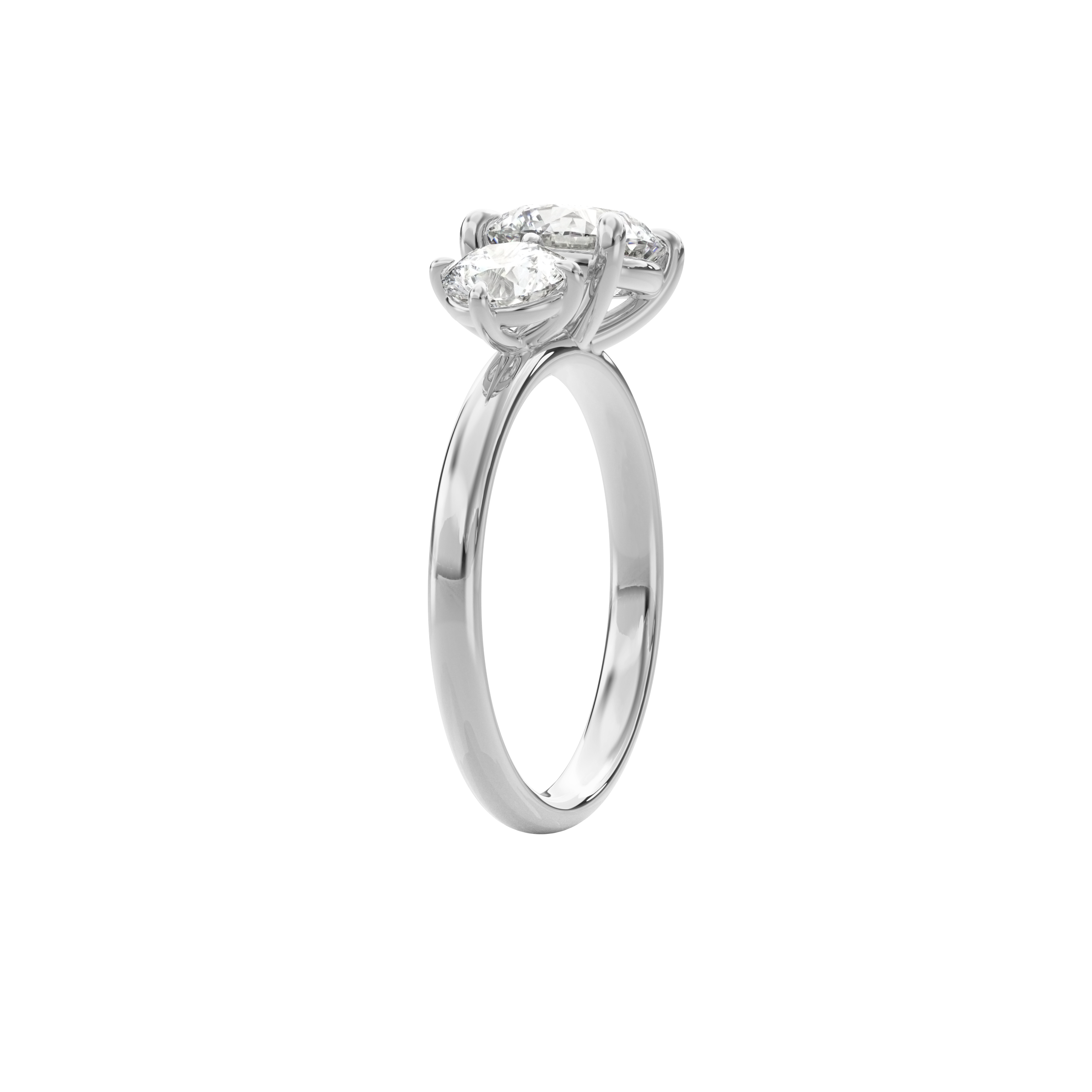 Callisto Two Stones Engagement Ring Round•White Gold